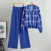 Women's Autumn And Winter Knitted Wide Leg Pants Sweater Suit Loose And Stylish Two Piece Suit