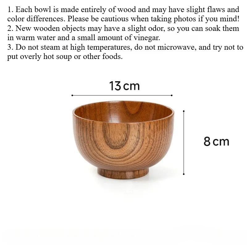 Wooden Bowl for Home Use Heat Resistant Kitchenware Eco Friendly Jujube Wood Bowl