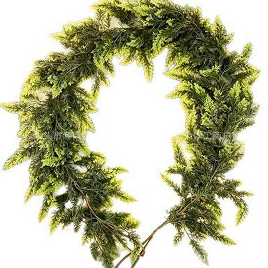 Artificial Christmas Vine Decoration - Soft Rubber Pine and Cypress Leaves