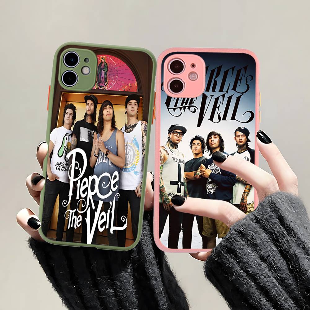 P-Pierce The V-Veil Band For IPhone 11 12 13 14 15 16 Pro Max Plus X XS MAX Shockproof Matte Back Cover