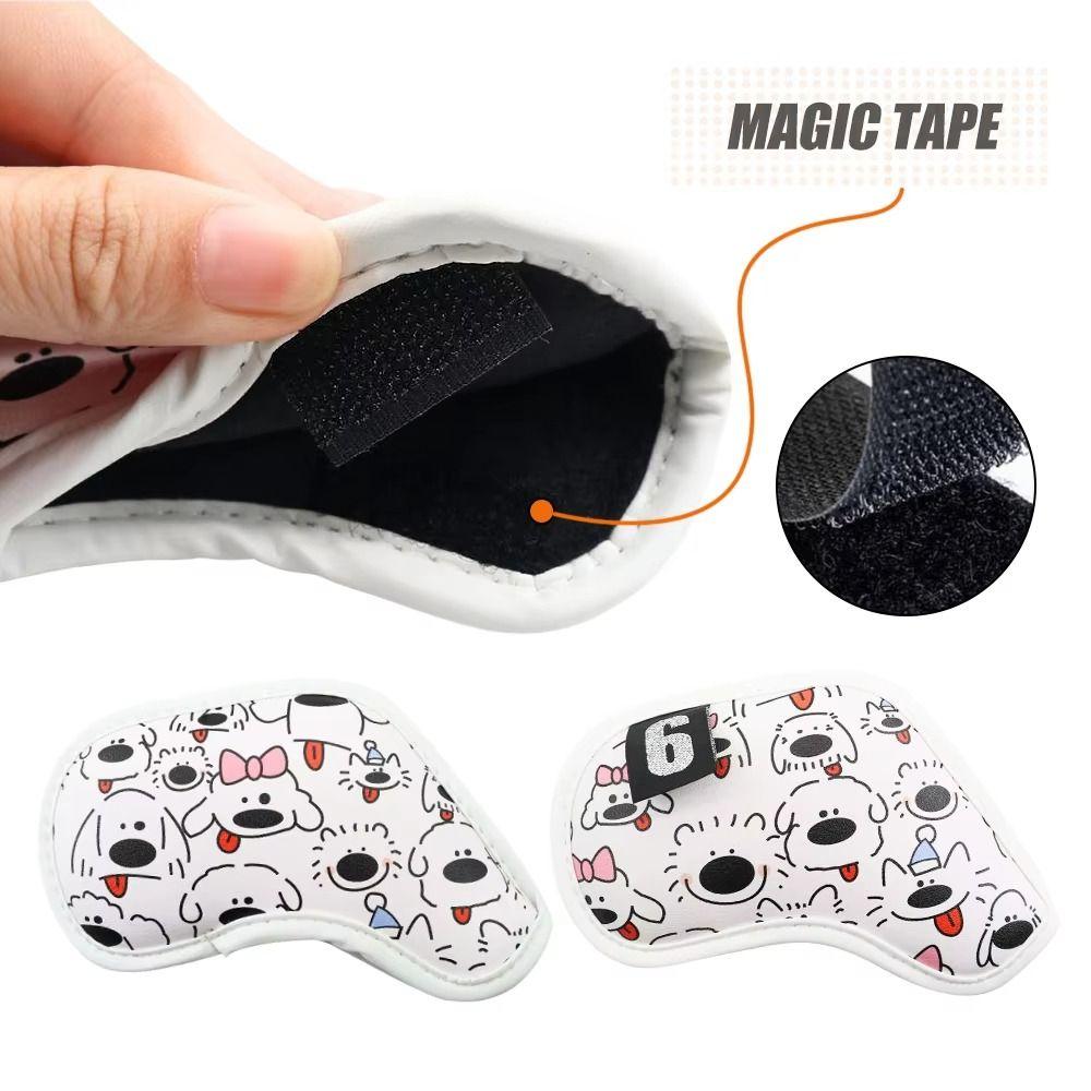 Cartoon Printed Golf Club Head Cover PU Leather Golf Club Protector  Golf Supplies