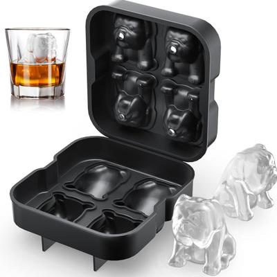 Forma na ledové kostky Bulldog Velká forma na led 3D tvary psů Pomalu tající formy na ledové kostky na whisky koktejly bourbon