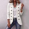 Women's Long Sleeve Ruffled Knit Cardigan Color Casual Top