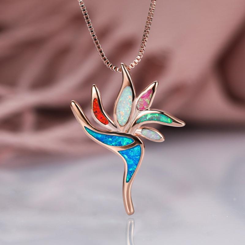 

Hot Sale Rose Gold Color Torch Necklace Wind Three-dimensional Pendant Fashion Simple Jewelry