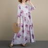 DIMANAF New 2026 Summer Beach Women Dress Plus Size Vintage Lady Long Dress Loose Oversize Maxi Floral Print Cotton