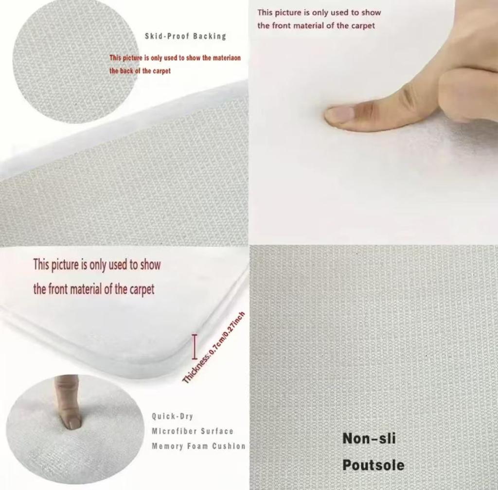 Flannel Semi-Circular Carpet, Entrance Door Mat For The Living Room, Bathroom Water-Absorbing And Anti-Slip Floor Mat