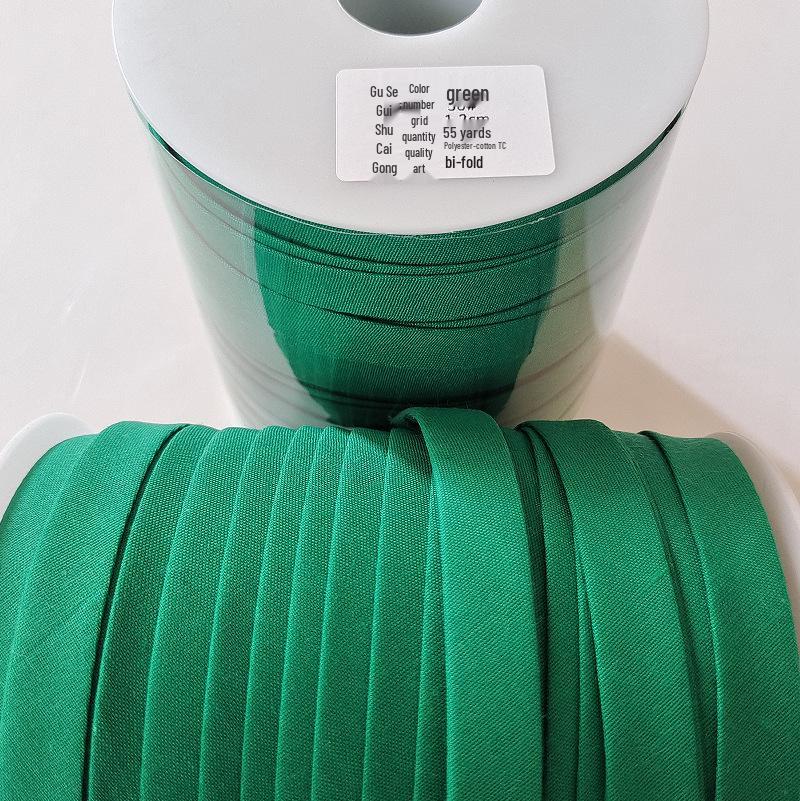 Red Double Fold Bias Binding Tape - No-Iron Polyester Cotton for DIY Cheongsam, 1.2" Width