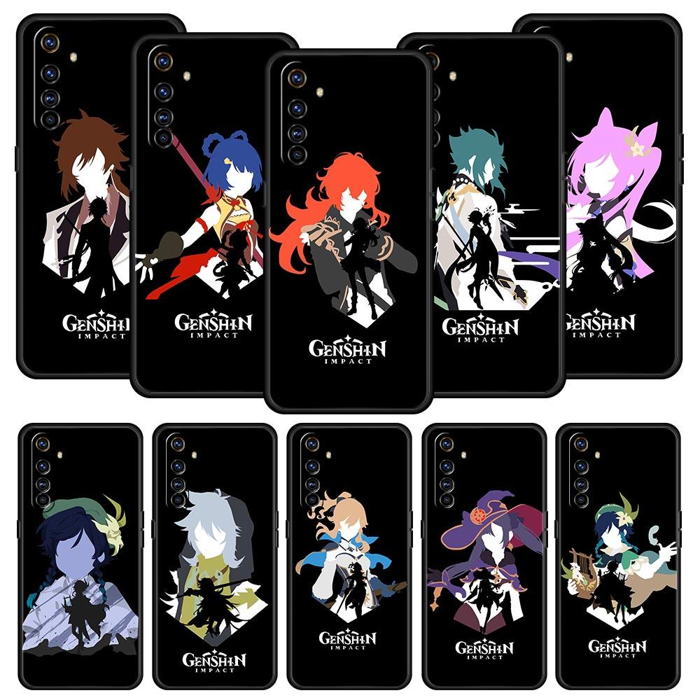 

Genshin Impact аниме для Realme 9i роскошный чехол для телефона 9 8 5G GT2 7 6 Pro Plus 8i C21 C3 C11 C25 черный силиконовый чехол Чехлы