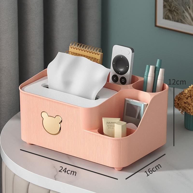 Gold-Plated Bear Tissue Box Cover - Cute, Multifunctional for Living Room or Restaurant