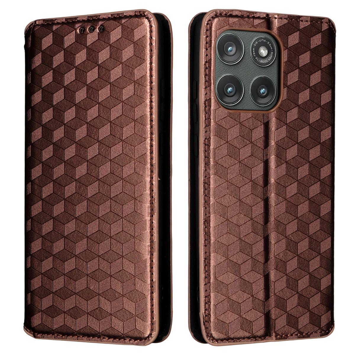 

Для Motorola Edge (2025) 5G/Edge (6-е покоління) Чохол-гаманець, ромб, друкований шкіряний чохол для телефону F