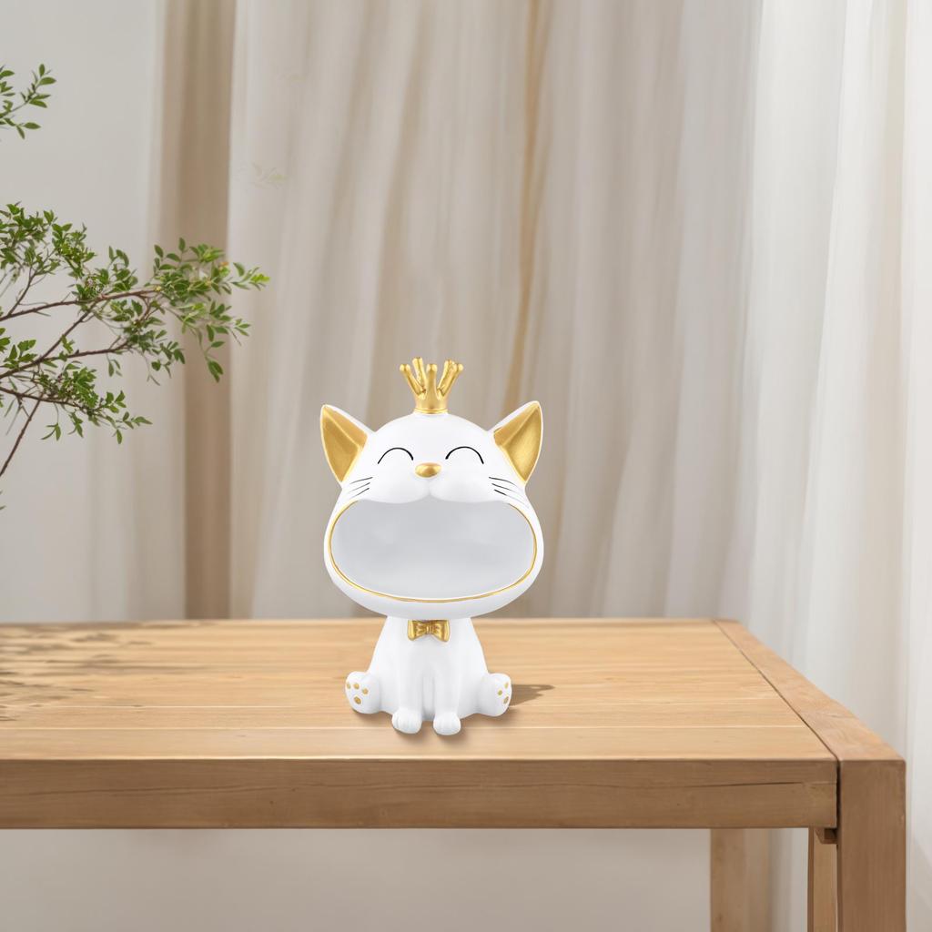 Fortune Cat Key Holder Big Mouth Lucky Cat Table Sculpture Living Room Decor Bedroom Sofa Side Living Room Home Decorations