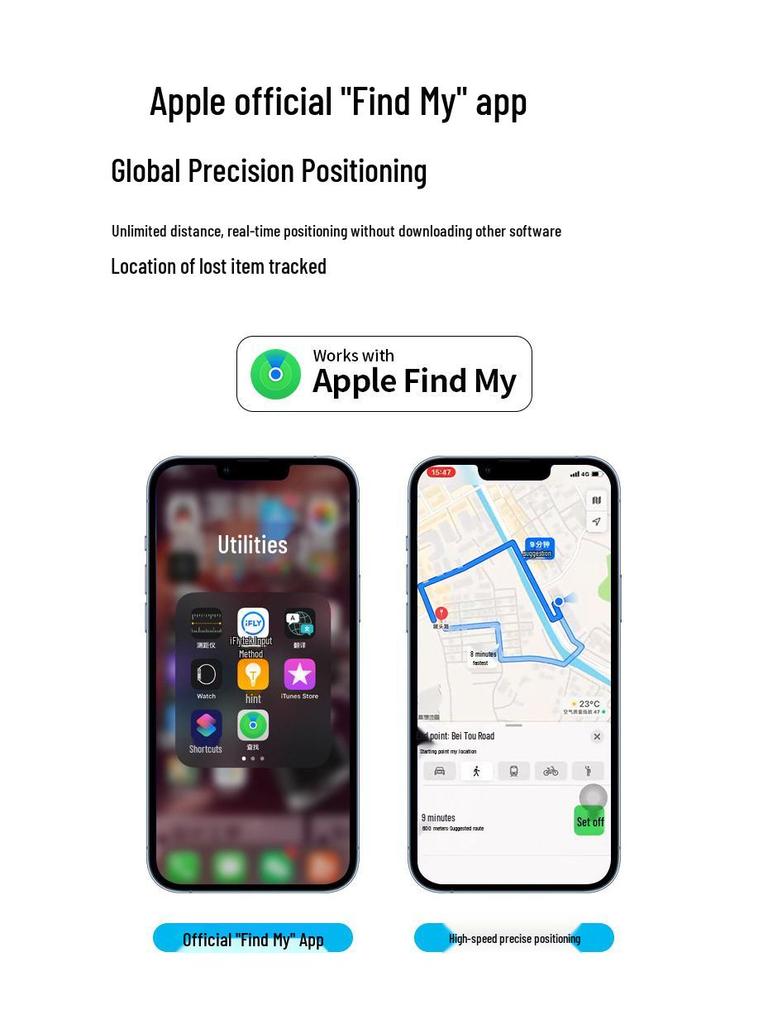 Findmy Smart Anti-Loss Device for Air Tag: Global Positioning for Luggage, Kids, and Seniors.