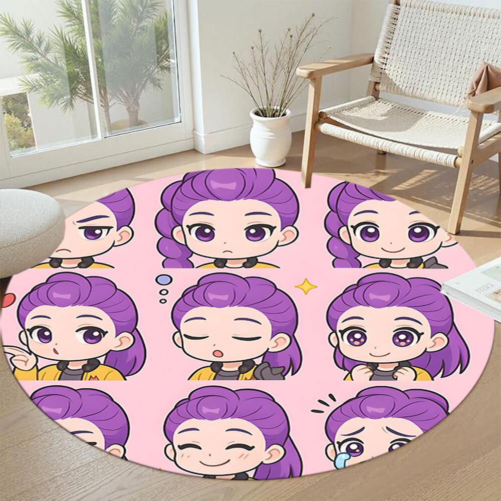 Huntrax Girls Round Area Rug Design for Bedrooms Game Room Dining Room Decorate Room Antislip Round Carpet Decorate Offices