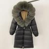 OFTBUY Moda Inverno Giacca Piumino 90% Imbottita con Piumino Collo in Pelliccia di Volpe Oversize Rimovibile Cucita Giacca Piumino Donna Abbigliamento Casual Largo