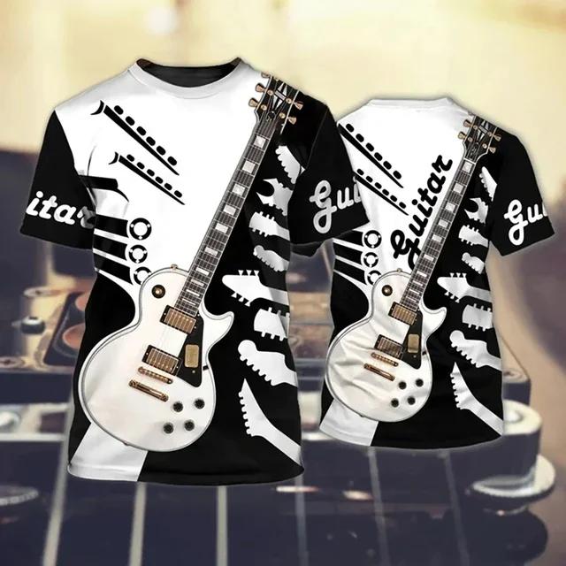 Gibson Guitar Men's T-shirts Electric Guitarist Rockeras Tees Musical School Design 3d Print Clothing Women's Custom Name