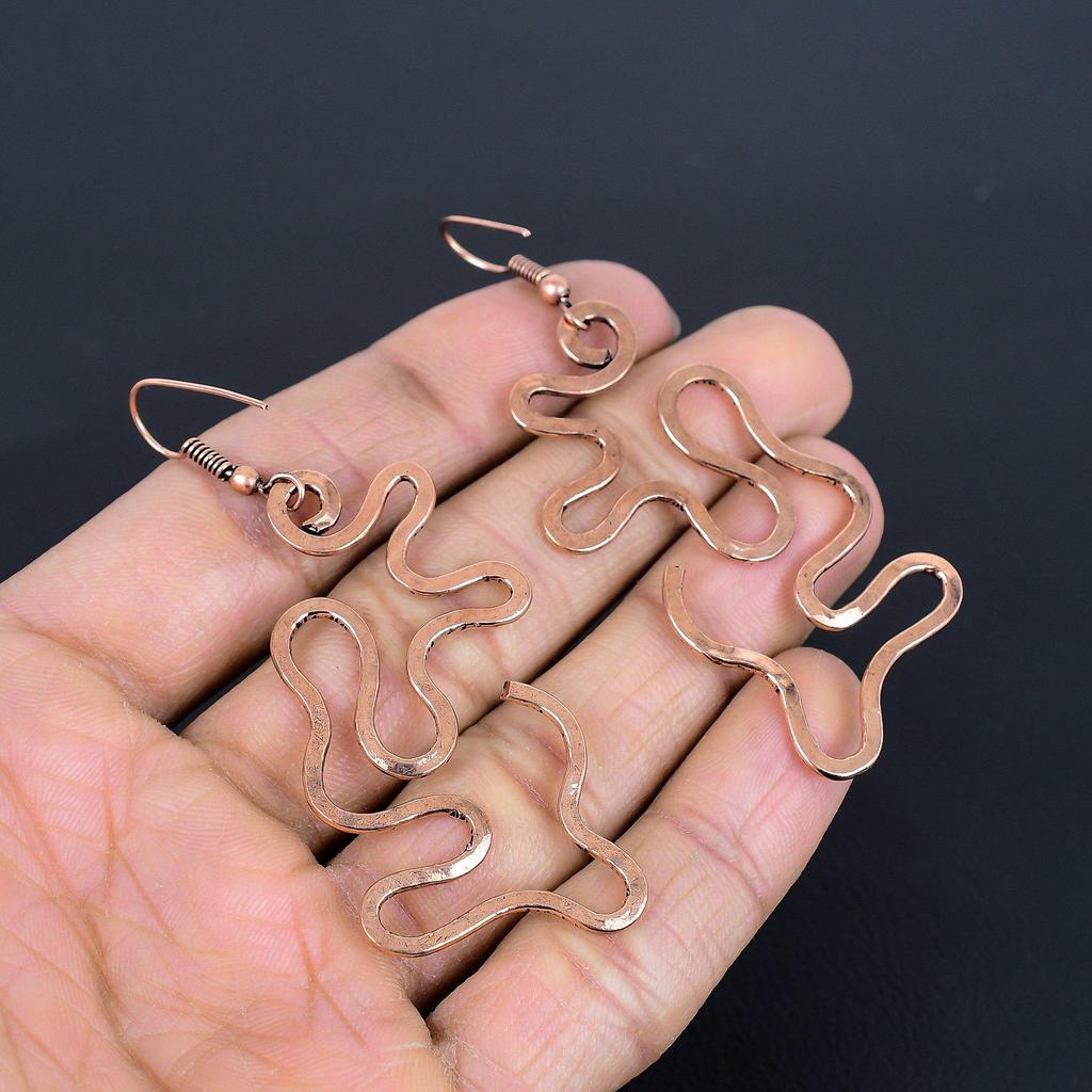 Designer Copper Earrings, Handmade Gemstone Earrings Jewelry, Gifts For Wife Brand New Earrings