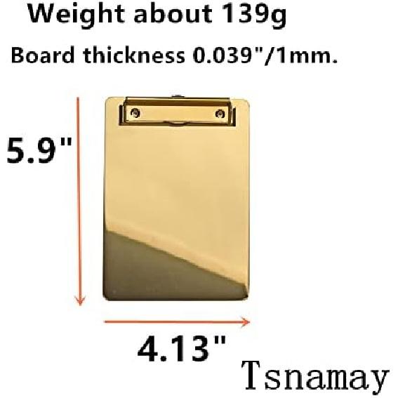 5.9x4.13 inch Stainless Steel Metal Clipboard,A4 and Letter Size Paper Clipboard for Home, Office, Hospital, Business