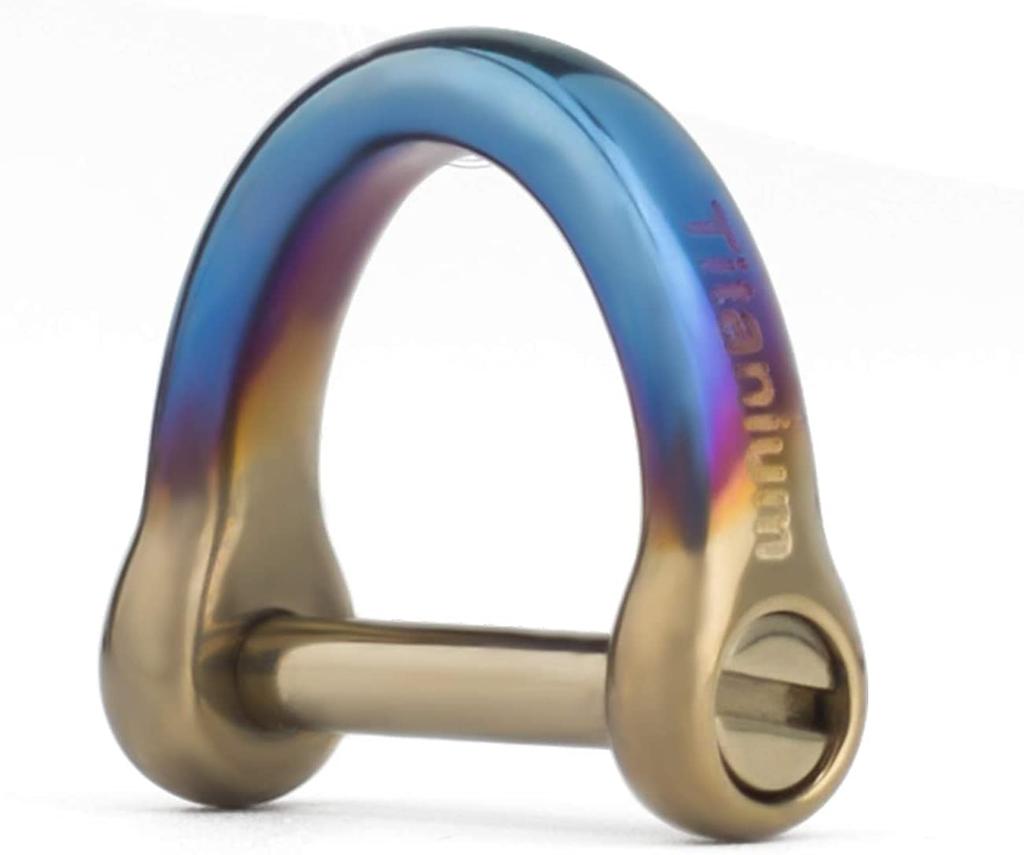 TISUR Small Titanium Carabiner Keychain for Men, Lightweight (Color: Large + D-Ring: Small)