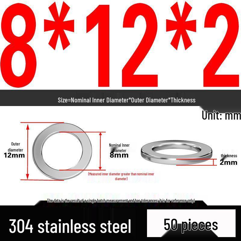 Thickened 304 Stainless Steel Flat Washer Spacer (M2-M36)