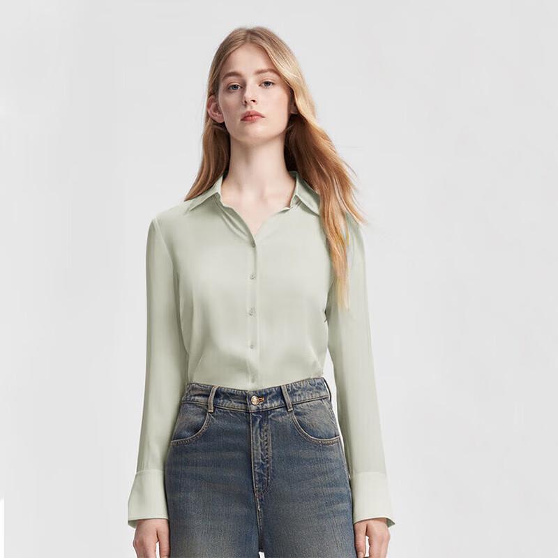 

ELLASSAY Women s Classic Side Slit Silk Shirt XS