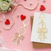Shimmering Bowknot Keychain Rhinestones Decoration Alloy Metal Jewelry Accessory For Everyday Elegances