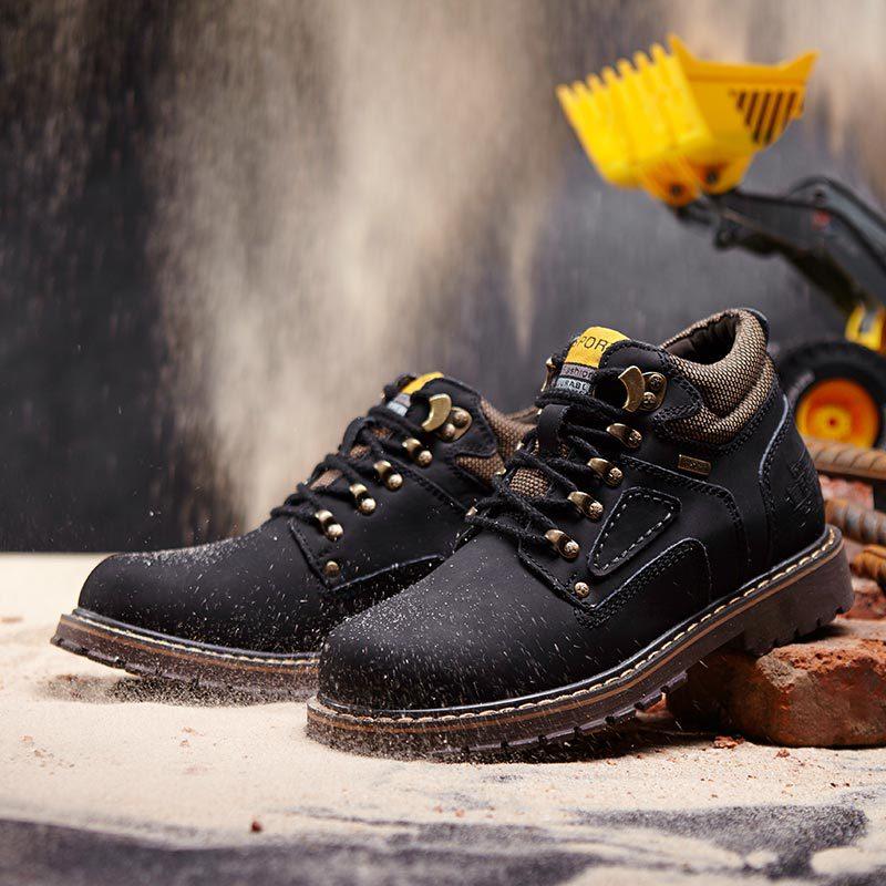 37-47 Large Size Foreign Trade Men's Martin Shoes Winter Fleece Warm Snow Boots Outdoor Hiking Tooling Shoes