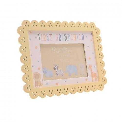 Petit Cheri Scallop Frame 6 x 4 Yellow - First Granchild
