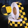 PVC Reflective Sticker Square Grid Checkered Pattern Reflector Tape Fluorescent Reflect Film for Truck Car Road