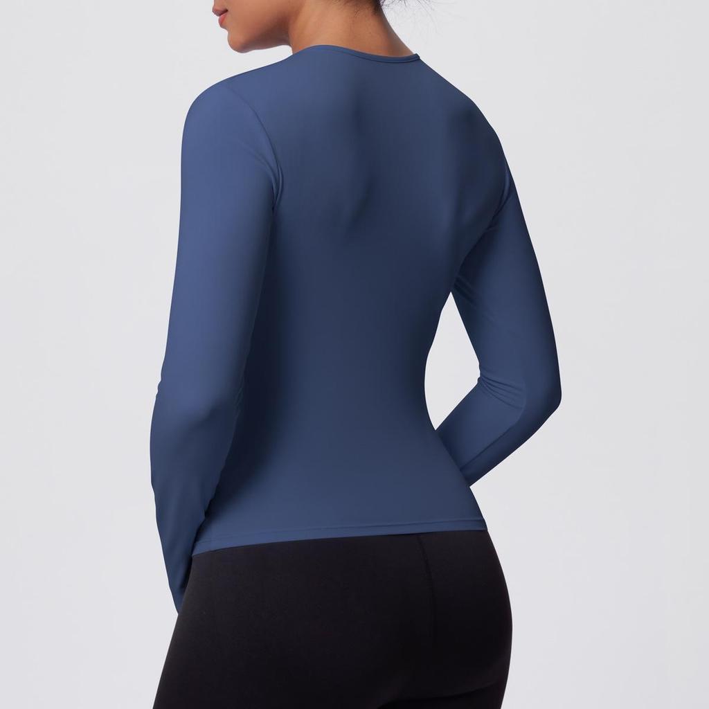 Breathable Skin-friendly Long Sleeve Yoga Top with Waist-cinching Design