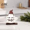Coffee Corner Decorative Stand Bar Table Ornament, Wooden Theme with Stable Solid Wood Centerpieces Base, Retro Farmhouse Tray for Kitchen Station