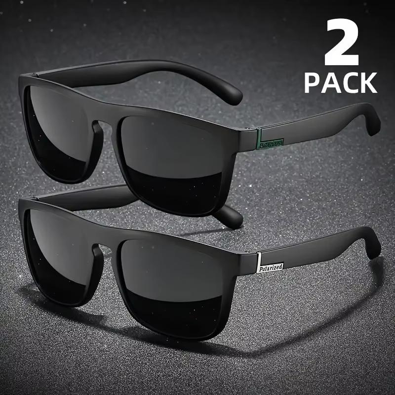 2pcs/set Popular Square Polarized Sunglasses UV Protection Sports Glasses Men Women UV400 Eyewear Gifting for Family Friend