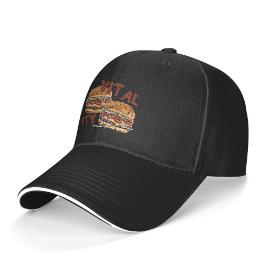 Authentic Baseball Caps Hamburger Design Women Men Teens Back To Shcool Daily Wear One Size