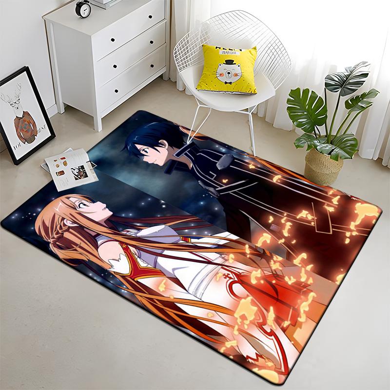 Hot Anime SAO Sword Art Online Modern House Living Room Floor Matte Bedroom Carpet Art Poster Mat Pattern Decorative Square Rug