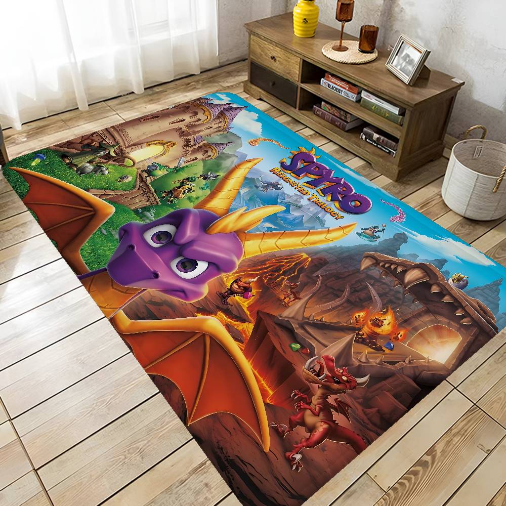 Games S-Spyro Dragon Hallway Carpet Non-Slip Laundry Room Mat Laundry Decor Balcony Child Living Room Toilet Rug