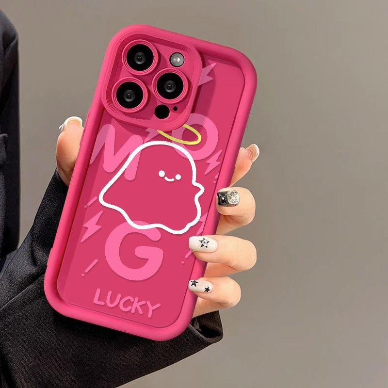 Letter Little Ghost Applicable to iPhone17PorMax Mobile Phone Case 14 Apple 13 Frosted 12/15 Premium Generation