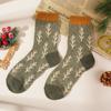 Fashion Color Contrast Women's Christmas Tree Wool Socks Autumn Winter Japanese Vintage Thickened Warm Soft Comfortable Socks