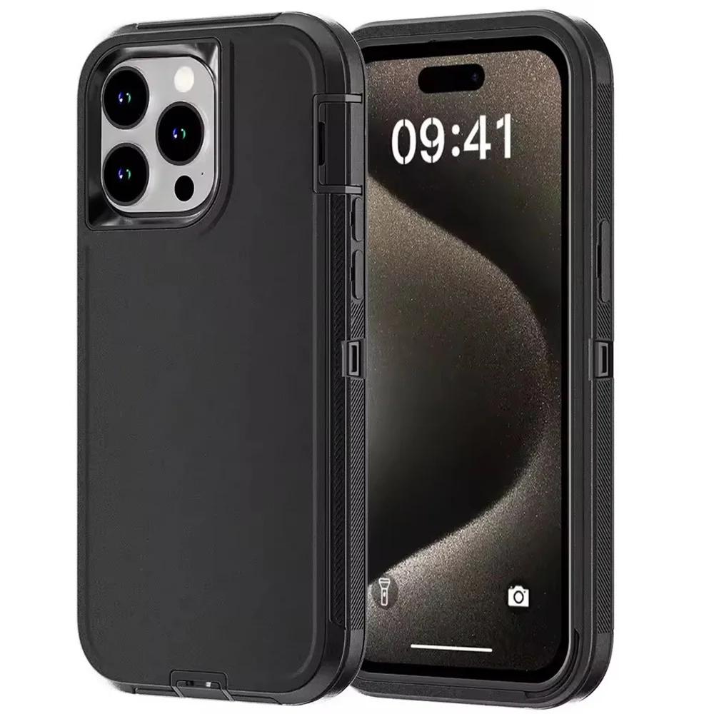 

3IN1 Heavy Duty Military Grade Ott Anti-Drop Phone Case For IPhone 16 16E 15 14 Plus 13 12 11 Pro Max Shockproof Protect Cover iPhone 14 Pro