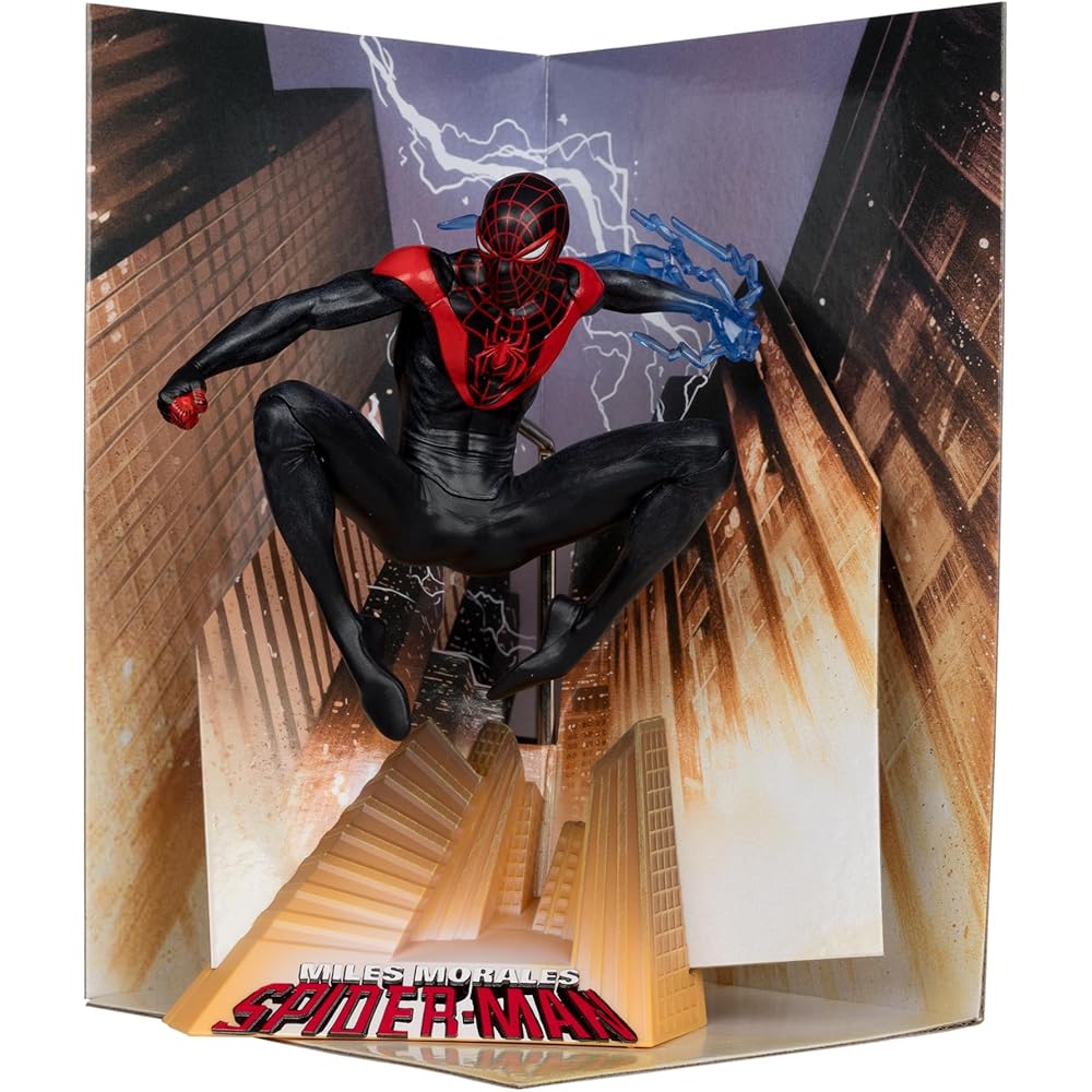McFarlane Toys Marvel Spider-Man 1:10 Scale Scene Collection Miles Morales Spider-Man Action Figure