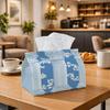 1pc Greek Key Tissue Box Holder with Lid - Greek Column Cover, Soft Polyester Fabric Organizer Suitable for Kitchen, Living Room, Car, Office Decor - 
