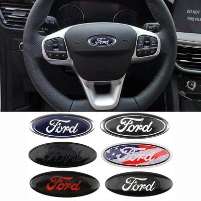 For Focus 3 MK2 Fiesta MK7 Mondeo Mk4 Fusion Kuga Transit Edge F150 58x22mm Car Steering Wheel Center Emblem Sticker