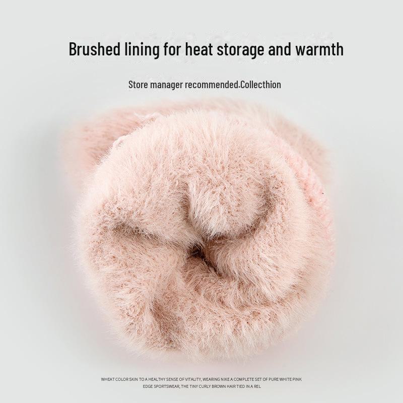 Plush Fingerless Knit Gloves – Warm, Versatile Winter Wear for Students and Office Use