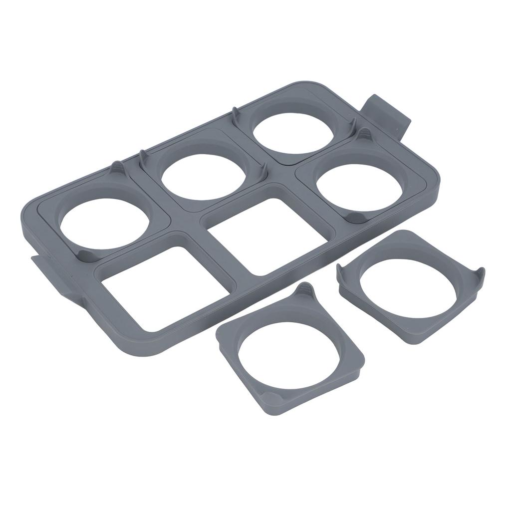 Egg Ring Tray Griddle Egg Ring Tray Silicone Pancake Ring with 6 Detachable Egg Rings for Sandwich