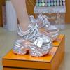 7CM Women Casual Platform Sneakers High Heels New Spring Sports Vulcanized Shoes Bling Trainers Chunky Sneakers Zapatos Mujer