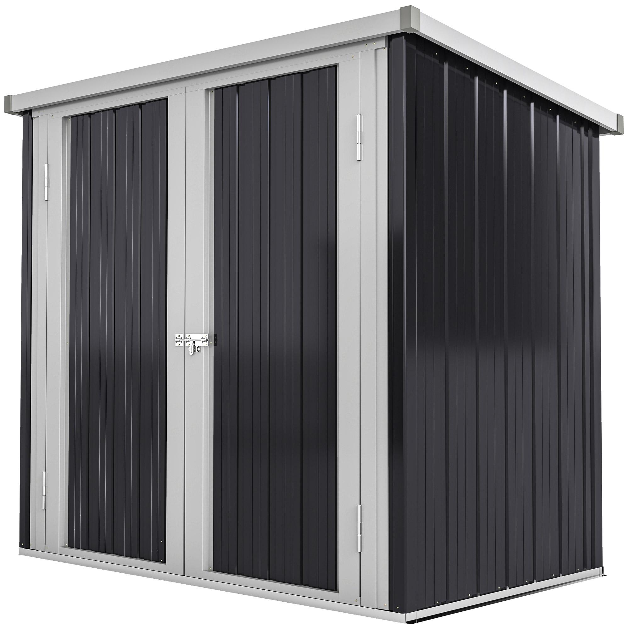 Abri de jardin 1,26 m² Cabane de jardin Abri de rangement pour outils Avec 2 portes verrouillables Dimensions 147L X 86l X 134H Cm Noir Et
