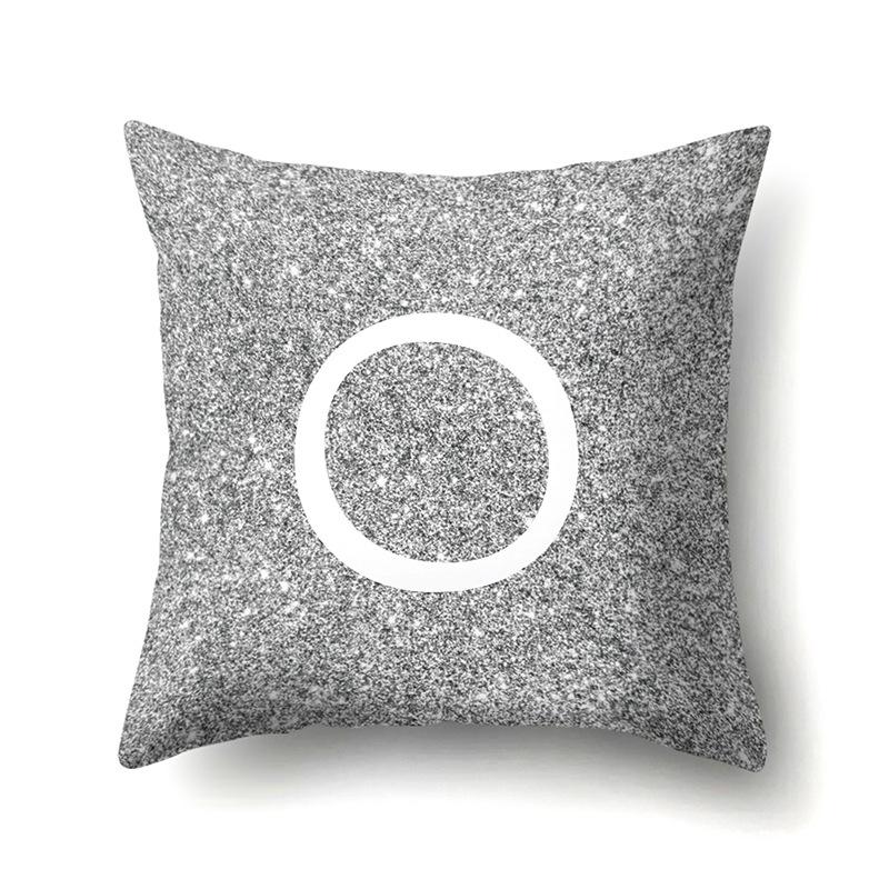 Polyester Pillowcase Home Decoration Gray Bottom Pillowcase 26 English Letter Cushion Cover
