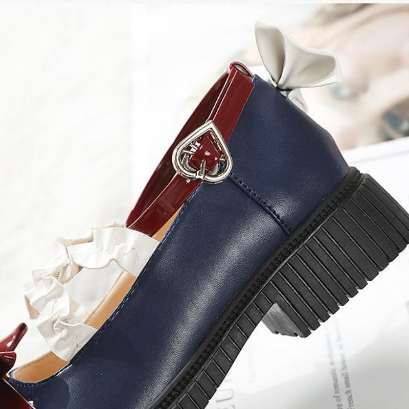 Cute Sweet Girl Lolita Shoes Women New Japanese Small Leather Shoes Female Hipster Bow Preppy Single Dress Shoes