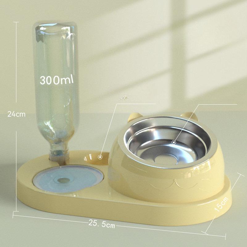 4 In 1 Cat Bowl Set Ceramic Dog Food Bowl Non Spill Pet Feeder Elevated Stand Plastic Pet Supplies