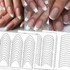 White French Nail Art Stickers Form Fringe Self-Adhesive Nail Art Sticker DIY Decoration Strip Tips Fringe Tip Decals