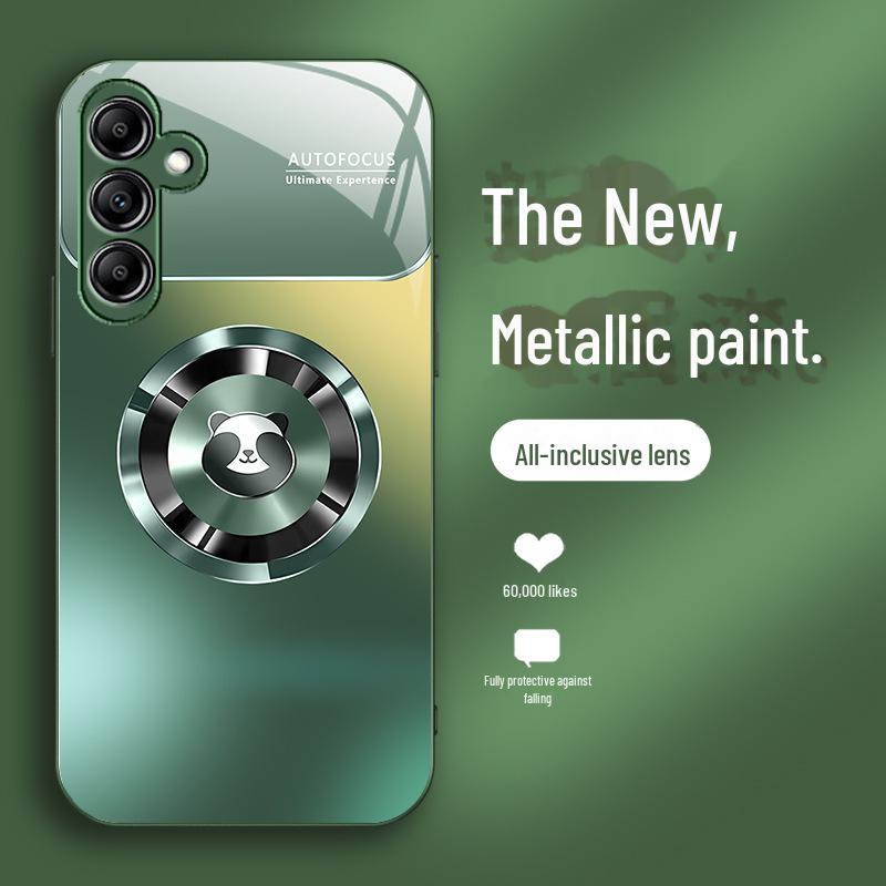 

Металевий скляний чохол Samsung A21S Gradient Panda - милий комплексний захист для вашого телефону Samsung серії A. A22 4G зелений