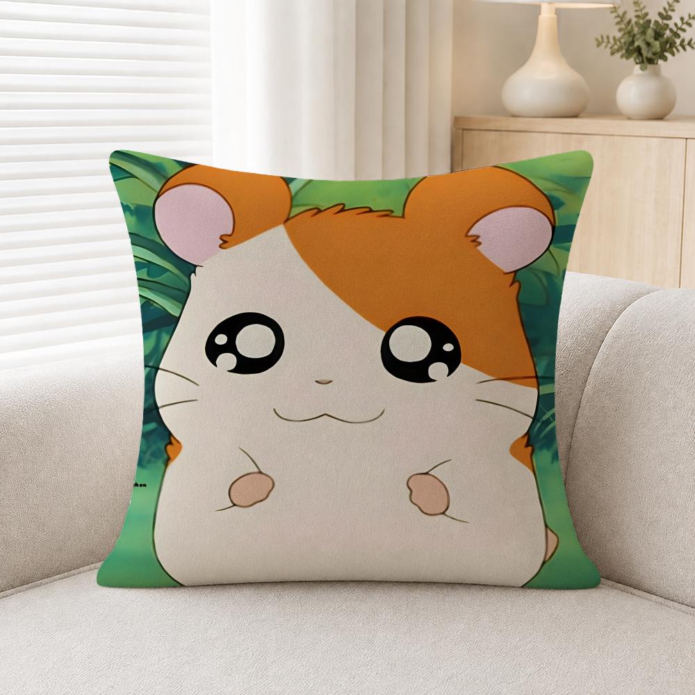 Anime Hamtaro Cushion Cover Soft Plush Cushion Covers Fluffy Throw Pillow Cases For Sofa Bedroom Home Decor